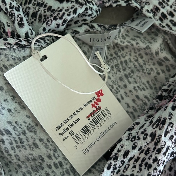 NWT Jigsaw Morning Sky Speckled Tide Dress Black White Sz 6 US - Picture 6 of 6